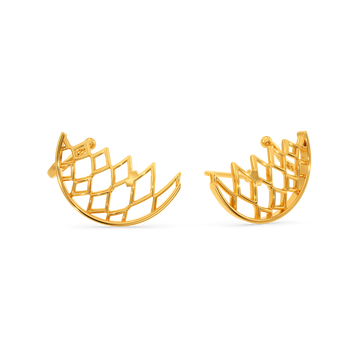 Net Love Gold Earrings