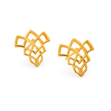 Net Gaze Gold Earrings