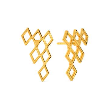 Fall For Nets Gold Earrings