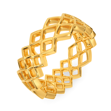Net Wrapped Gold Rings