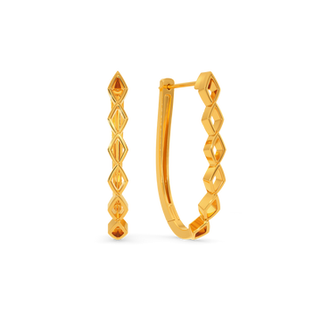 Net Wrapped Gold Earrings