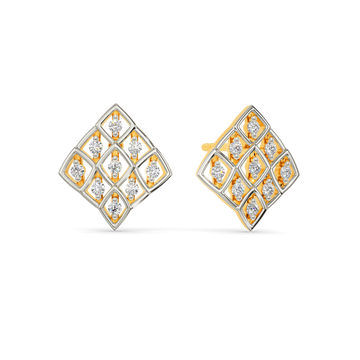 Neat Net Diamond Earrings