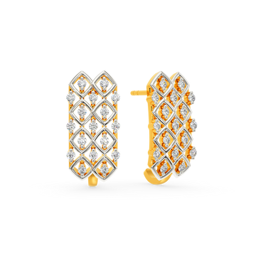 Cover Me In Nets Diamond Earrings