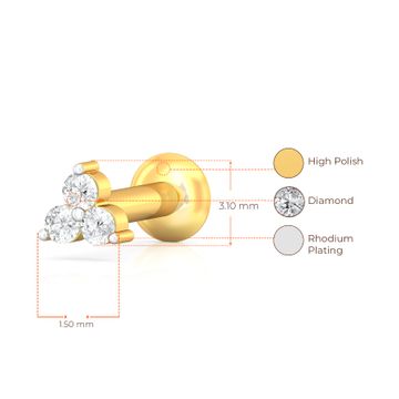 Tri-Light Diamond Nose Pins
