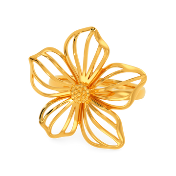 Blooming Heart Gold Rings