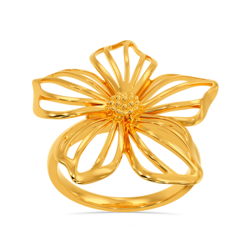 Blooming Heart Gold Rings