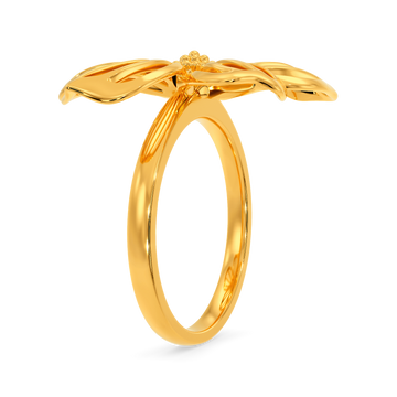 Blooming Heart Gold Rings