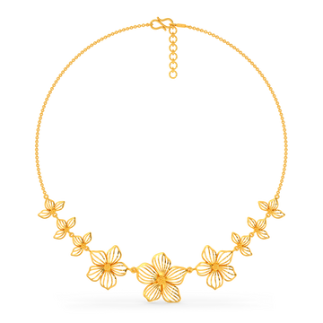 Blooming Heart Gold Necklaces