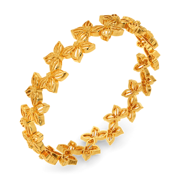 Blooming Heart Gold Bangles