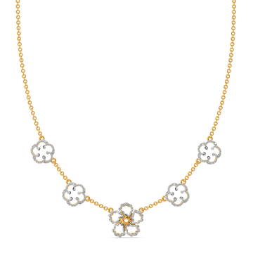 Bloom Curve Diamond Necklaces
