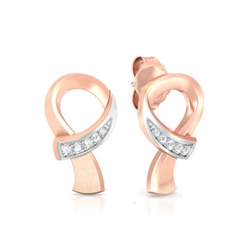 Ribbon Loop Diamond Earrings