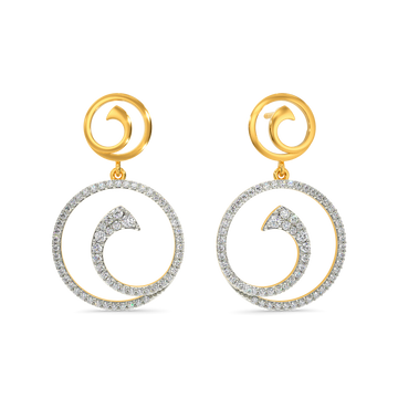 White Wave Diamond Earrings