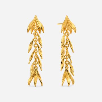Twist Leaf Gold Earrings