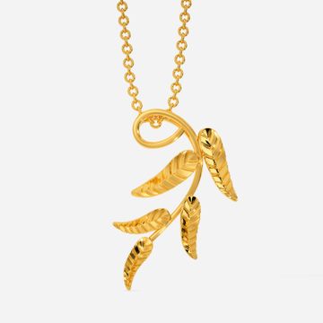 Olive Leaves Gold Pendants