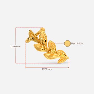 Twin Leaf Gold Earrings