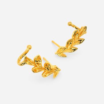 Twin Leaf Gold Earrings