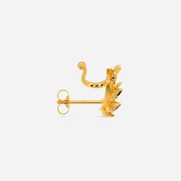 Twin Leaf Gold Earrings