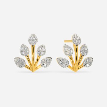 Frosted Leaves Diamond Earrings