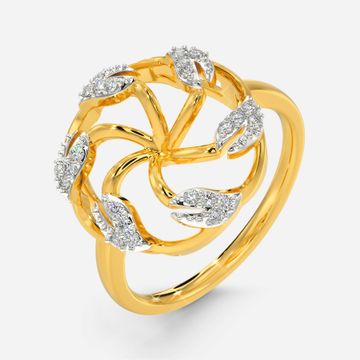 Halo Leaves Diamond Rings