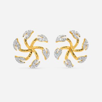 Halo Leaves Diamond Earrings