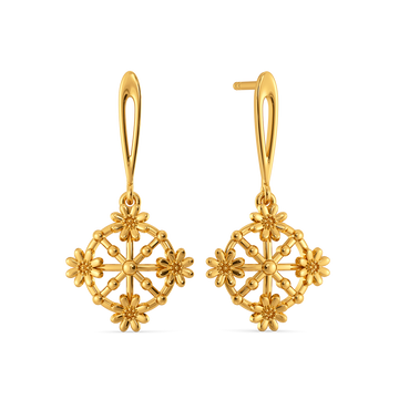 Lace Charm Gold Earrings
