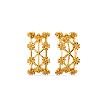 Lace Charm Gold Earrings