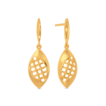 Mad over Plaid Gold Earrings