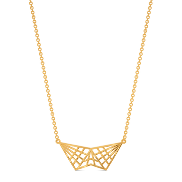 Plaid Checked Gold Necklaces