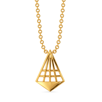 Plaid Checked Gold Pendants