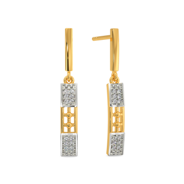 Classic Plaid Diamond Earrings