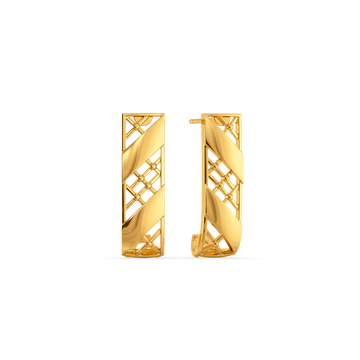 Plaid Powered Gold Earrings