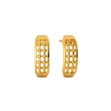 Style in Plaid Gold Earrings