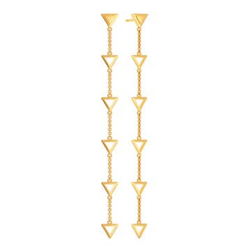 Triangle Tiers Gold Earrings