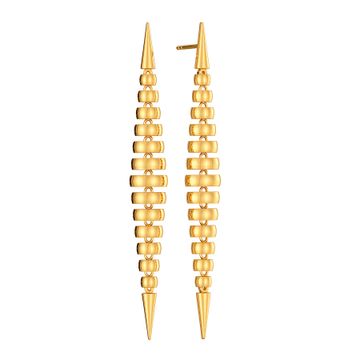 Shoulder Drop Gold Earrings