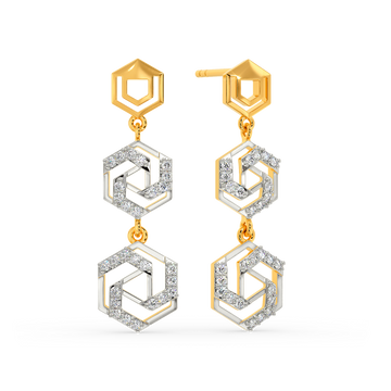 Hexa Cuts Diamond Earrings