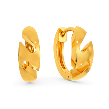 Slit Queued  Gold Earrings