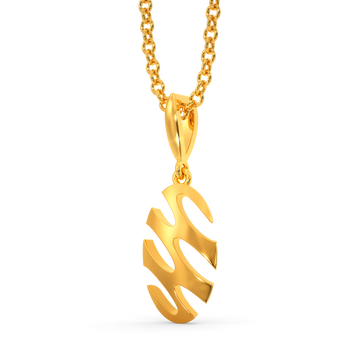 Slit Queued  Gold Pendants