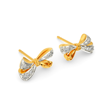 Bow Charm Diamond Earrings