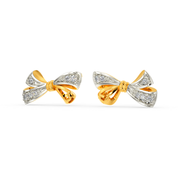 Bow Charm Diamond Earrings