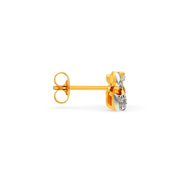 Bow Charm Diamond Earrings