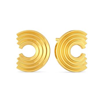Crimp & Crease Gold Earrings