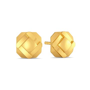 A Pleat Treat Gold Earrings