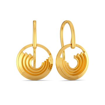 Triple Ripple Gold Earrings