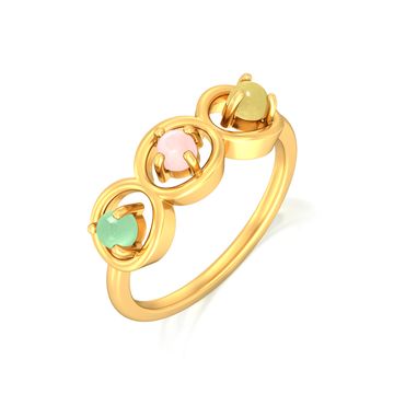 Triple Scoop Gemstone Rings