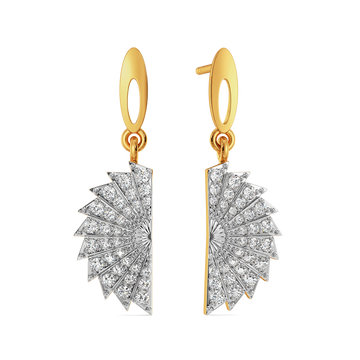 Pleated Glam Diamond Earrings