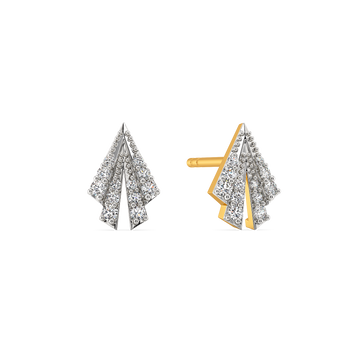 Sleek Pleats Diamond Earrings