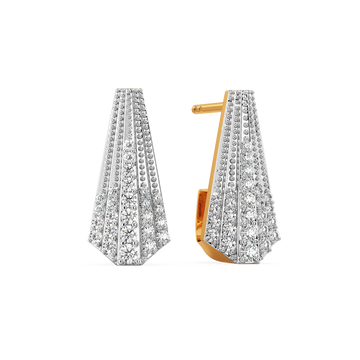 Folded Elegance Diamond Earrings