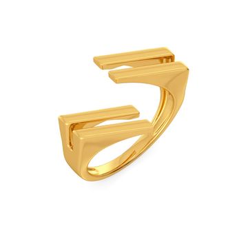 Parallel Twos Gold Rings
