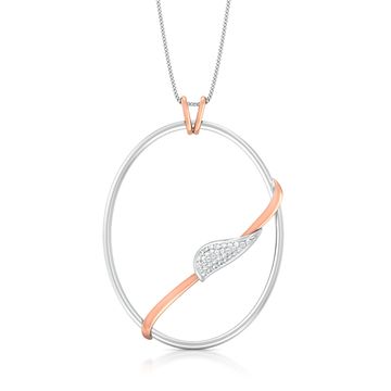 Leaf on a twig Diamond Pendants