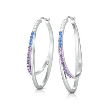 Polychrome blend Diamond Earrings